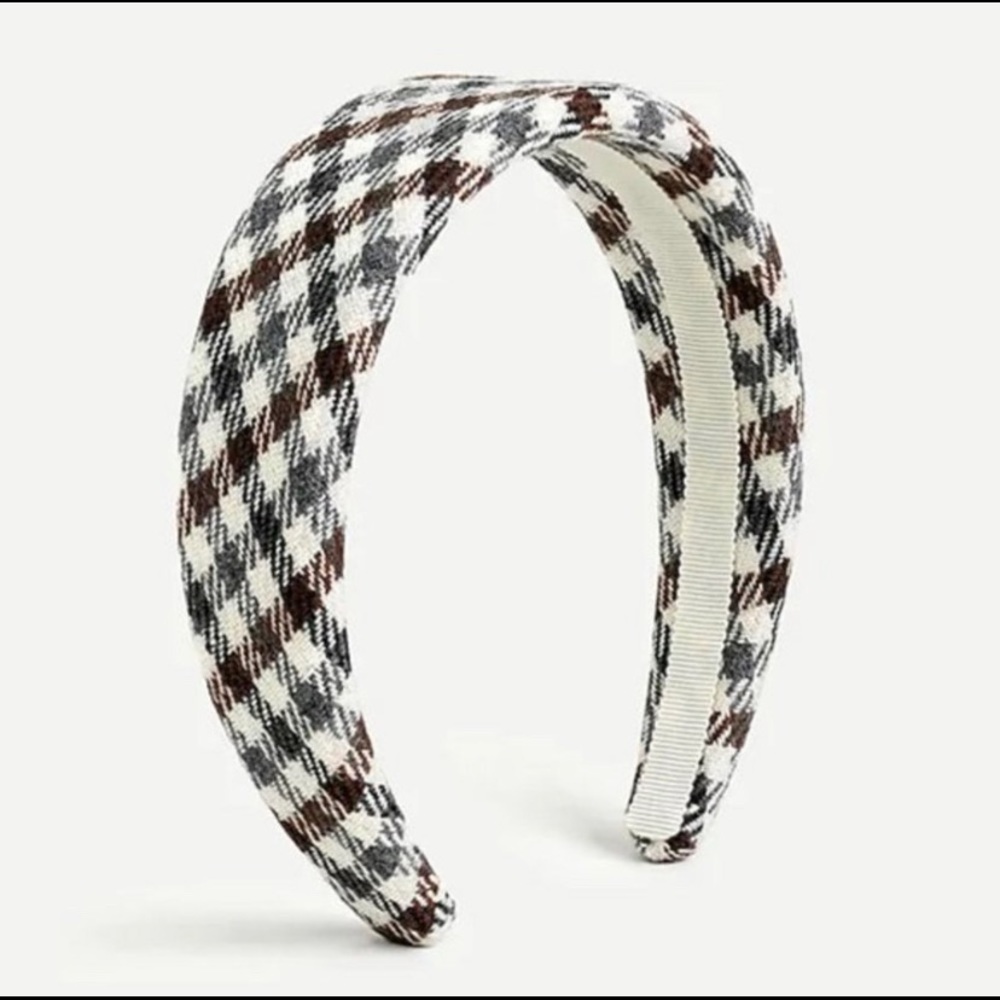 Plaid J. Crew Wide Wool Headband, NWOT